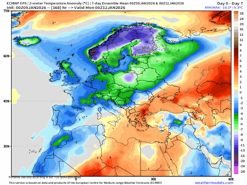 Temperaturprognose 46d